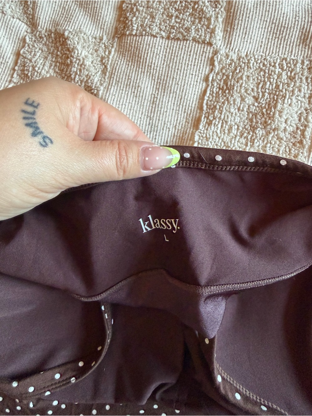 Brown Polka Dot Halter Tank Top - Picture 4 of 5